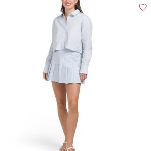 WAYF Poplin Pleated Skirt set